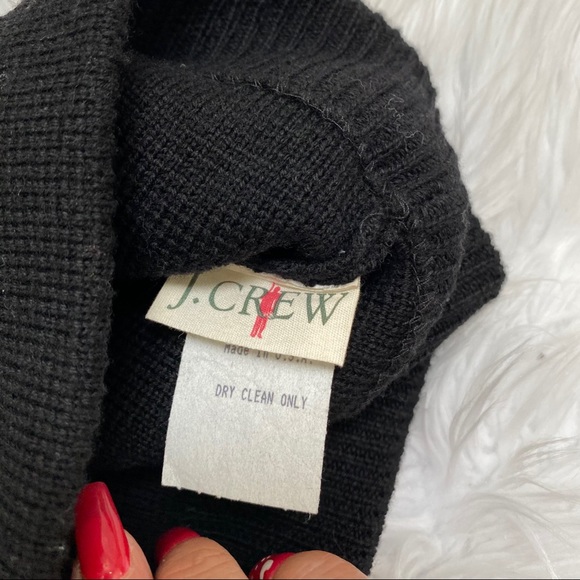 J. Crew black 100% merino wool beanie hat - Picture 4 of 4
